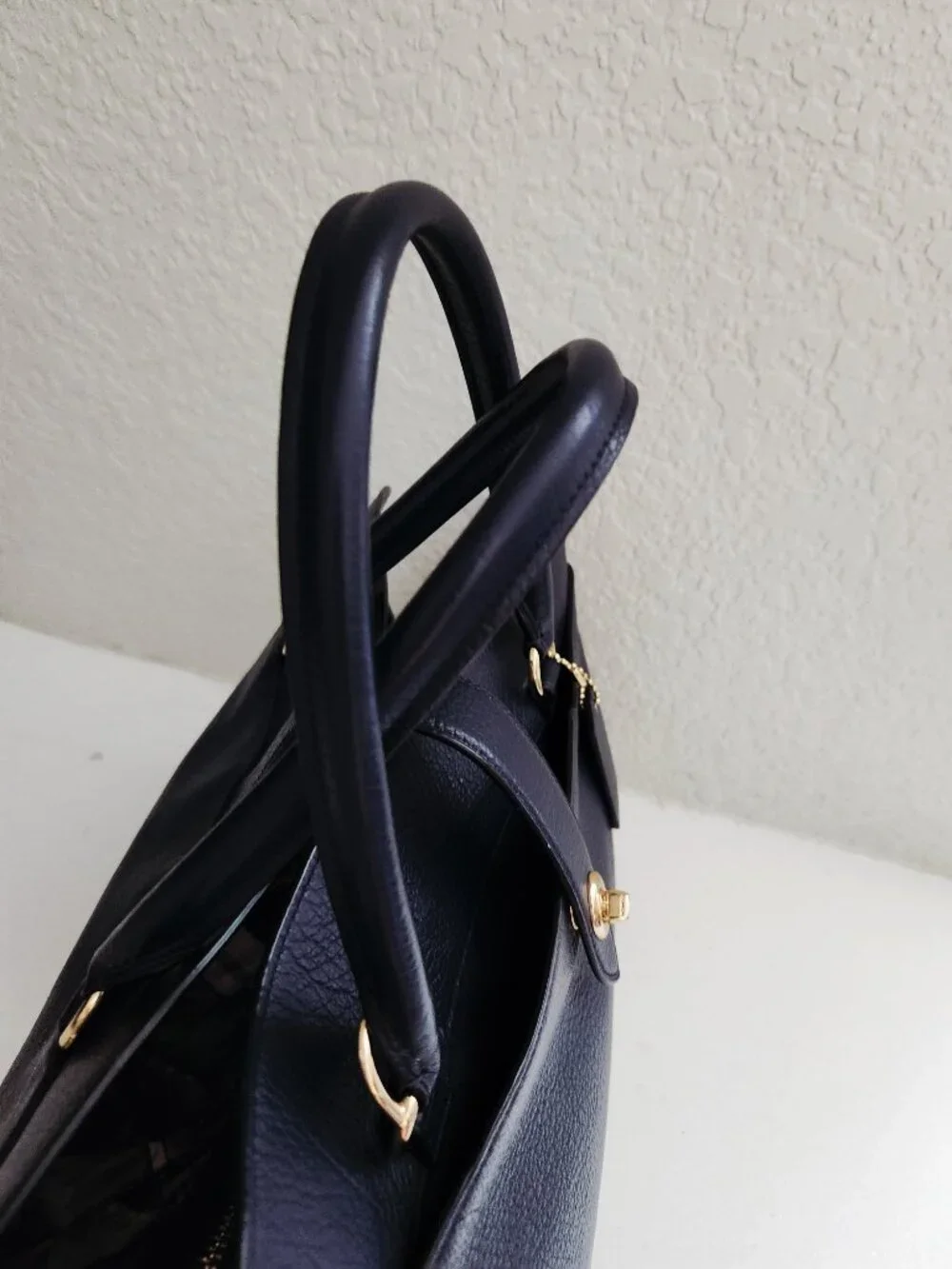 Like New Coach Mercer Midnight/ Blue Leather Shoulder Bag Tote Purse